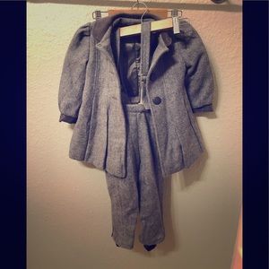 Rothschild Grey Wool Coat And Pants Size-3 Kids